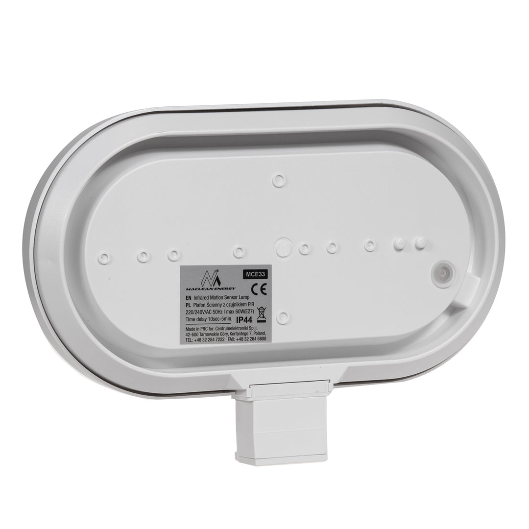 Nástěnné svítidlo Maclean, s PIR čidlem, max. 60W, 180°, MCE33 W + LED 9W