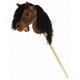 Plyšový kůň, dřevěná hůl, otěže, 80 cm, T-TED-03002