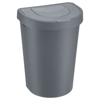 Odpadkový koš Plast Team, výklopné víko, šedý, 25 l, Seattle Swing