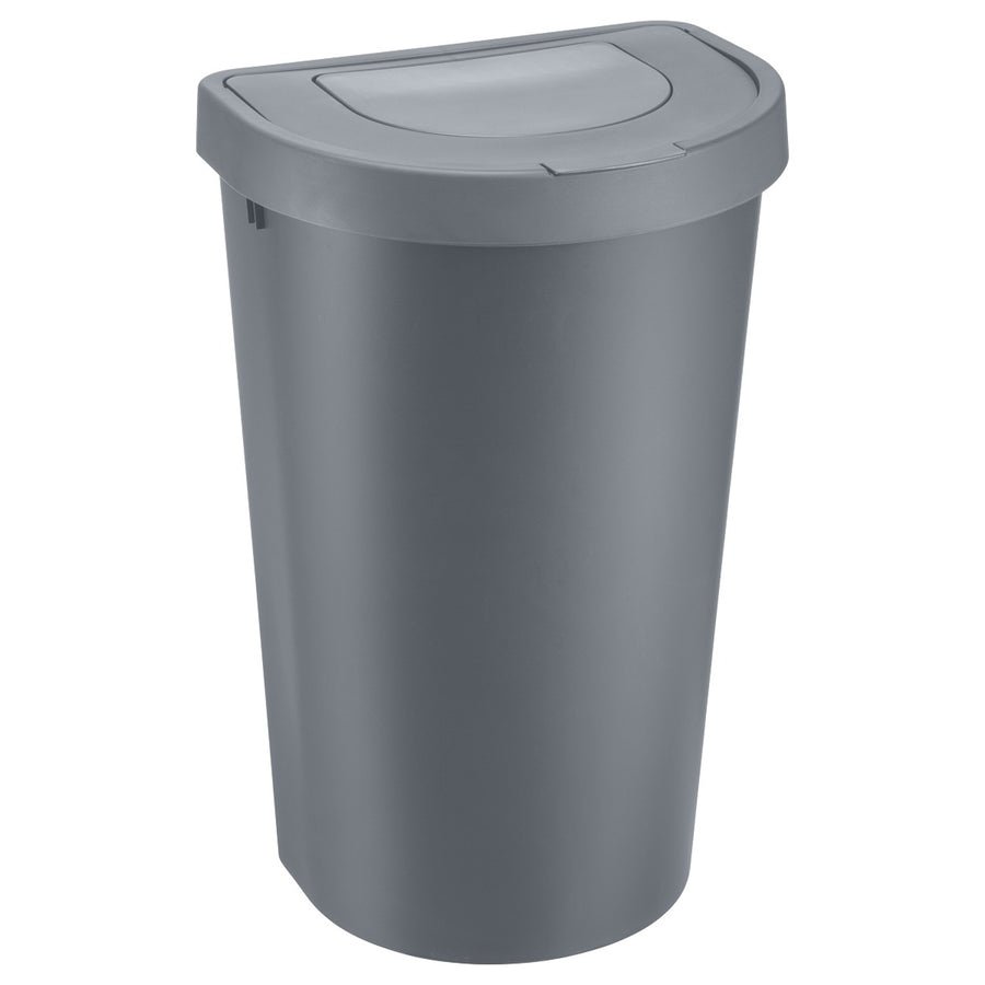 Odpadkový koš Plast Team, výklopné víko, šedý, 45 l, Seattle Swing