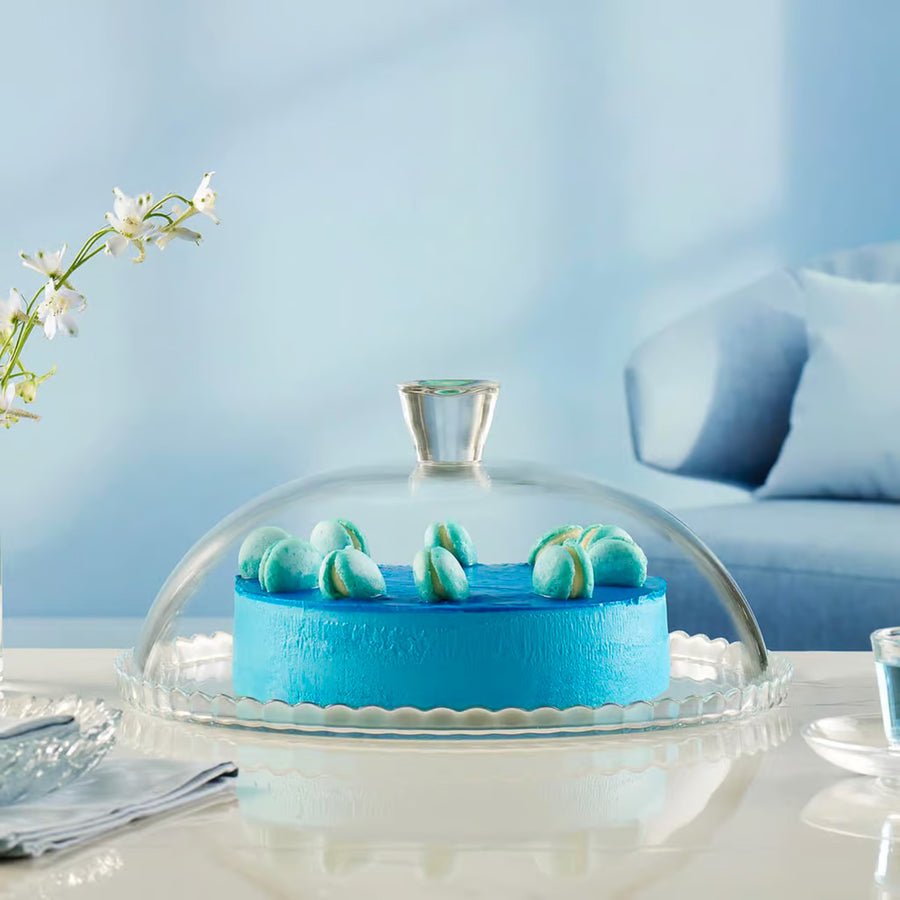 Talíř Pasabahce, skleněný, se skleněným stínítkem, 32 cm, Patisserie