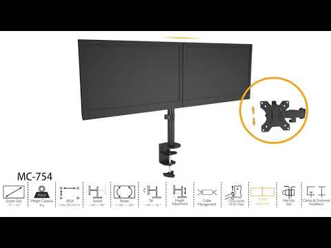 Dvojitý držák pro LCD monitory Maclean MC-754 13''-32'' max 8 kg VESA 75x75 a 100x100
